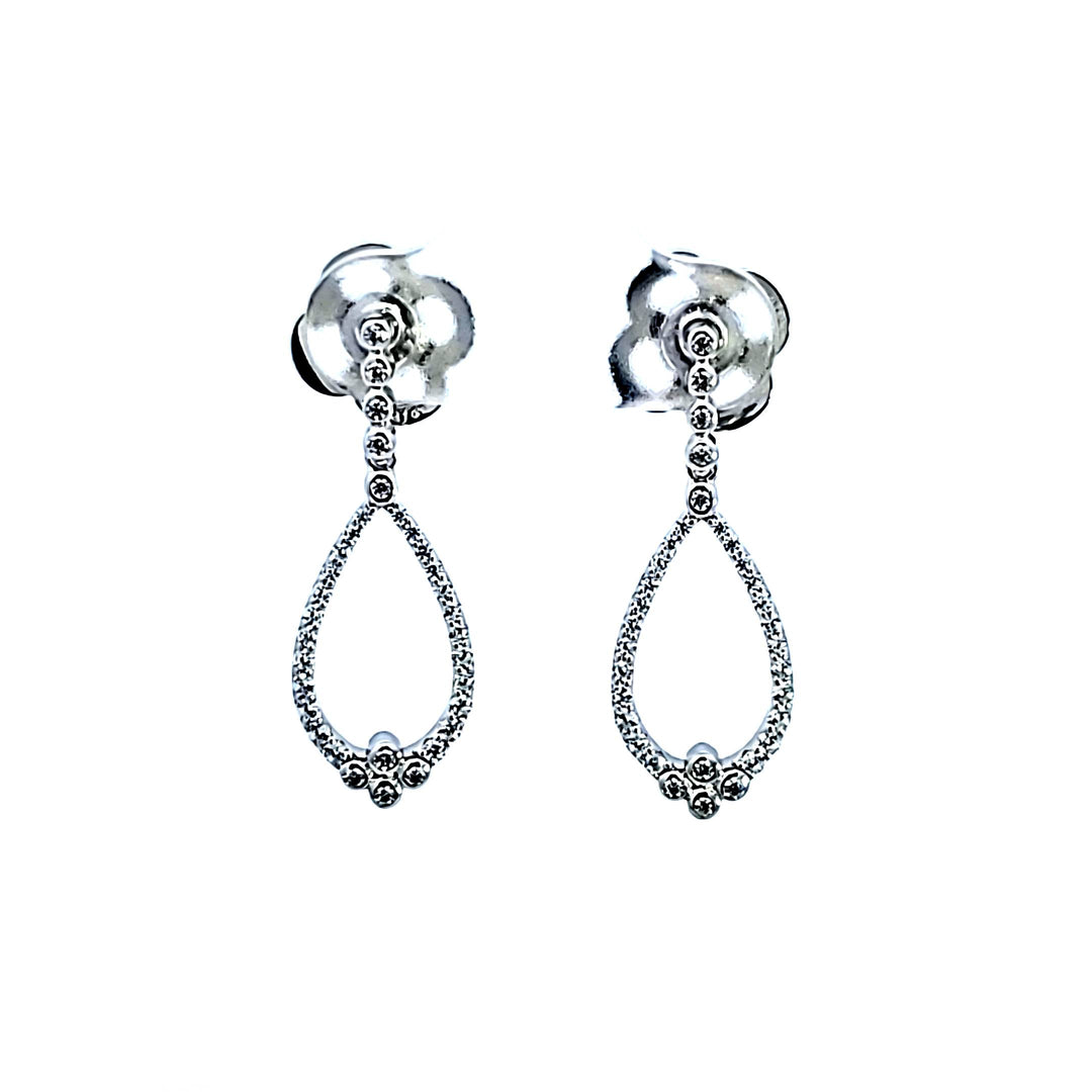 Sterling Silver and Platinum CZ Dangle Earrings