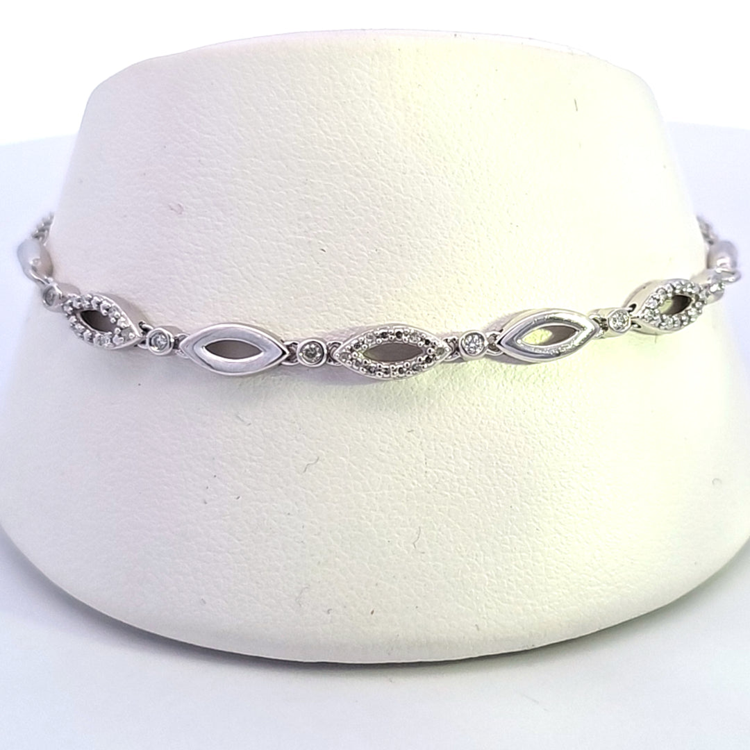 Sterling Silver Diamond Lariat Style Bracelet