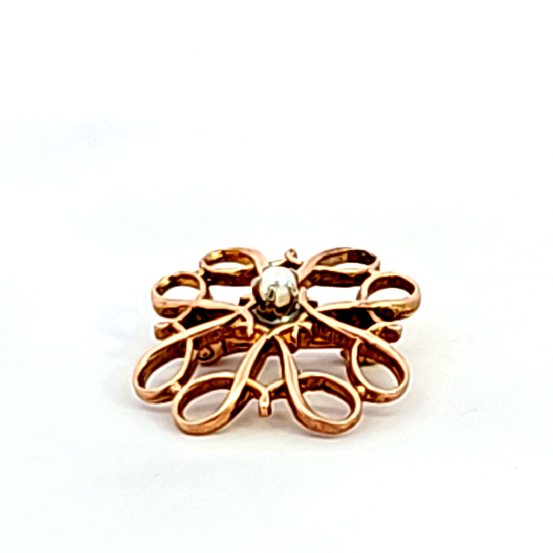 10KY Pearl Estate Brooch