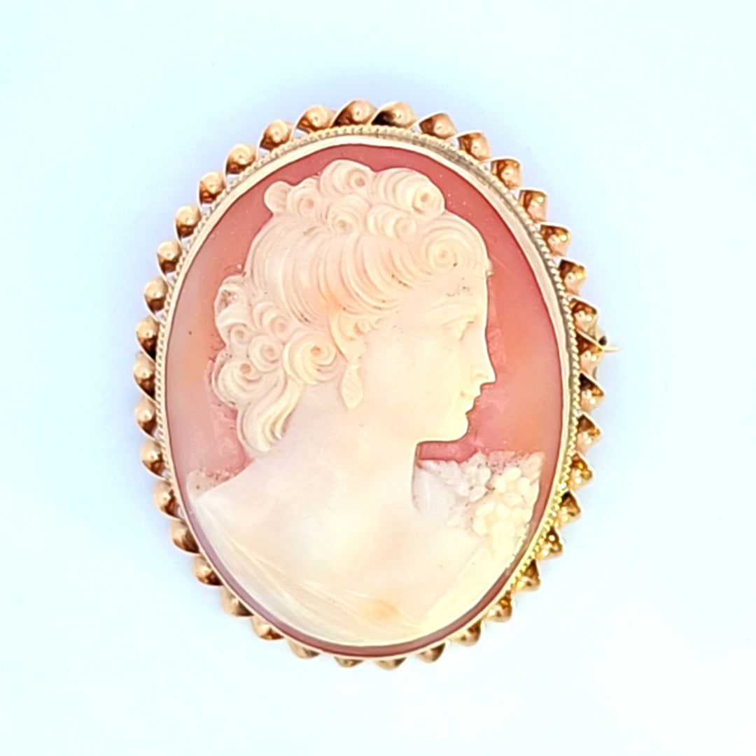 14KY Cameo Estate Brooch