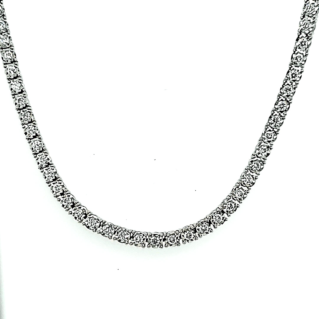 14KW Diamond Tennis Necklace