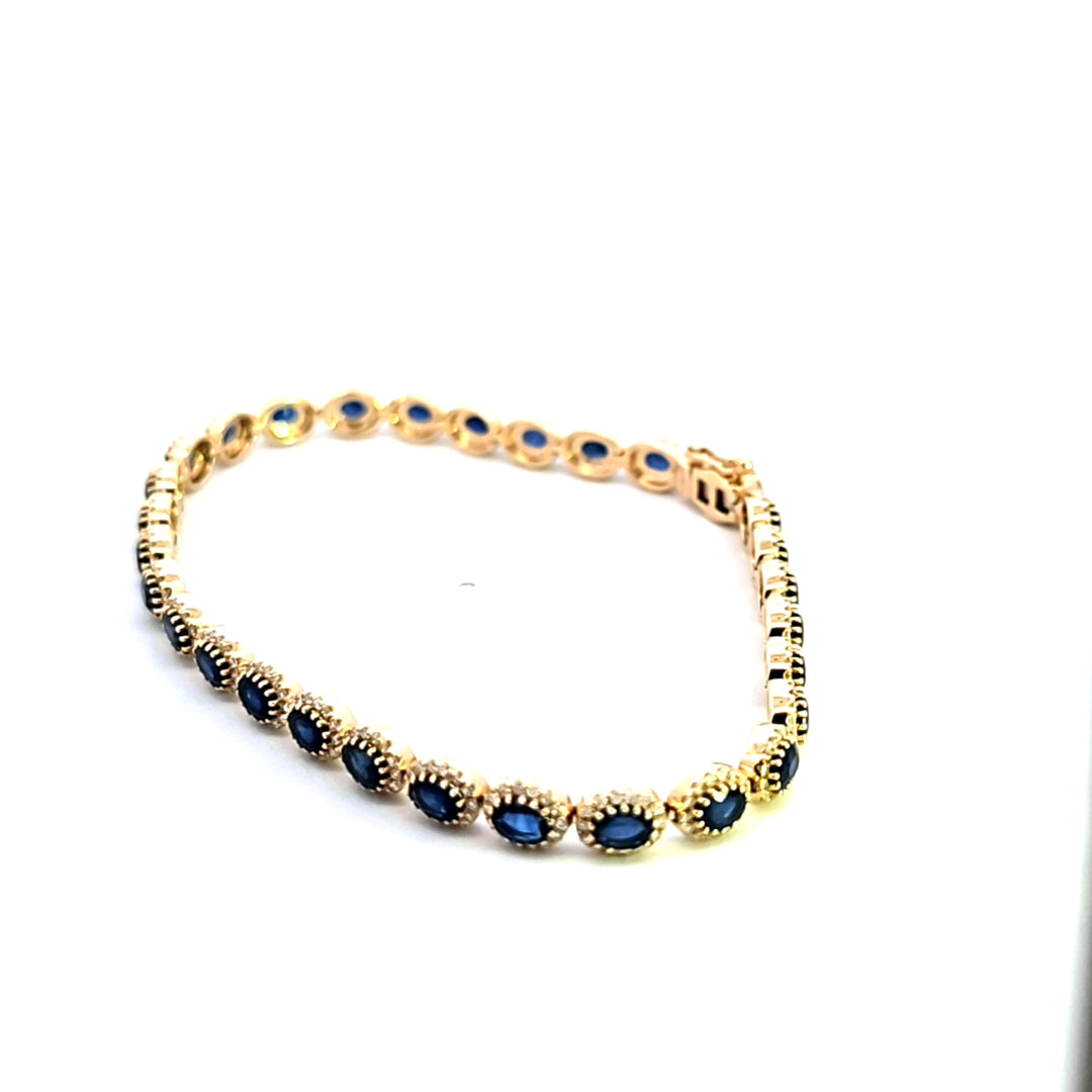 14KY Sapphire and Diamond Bracelet