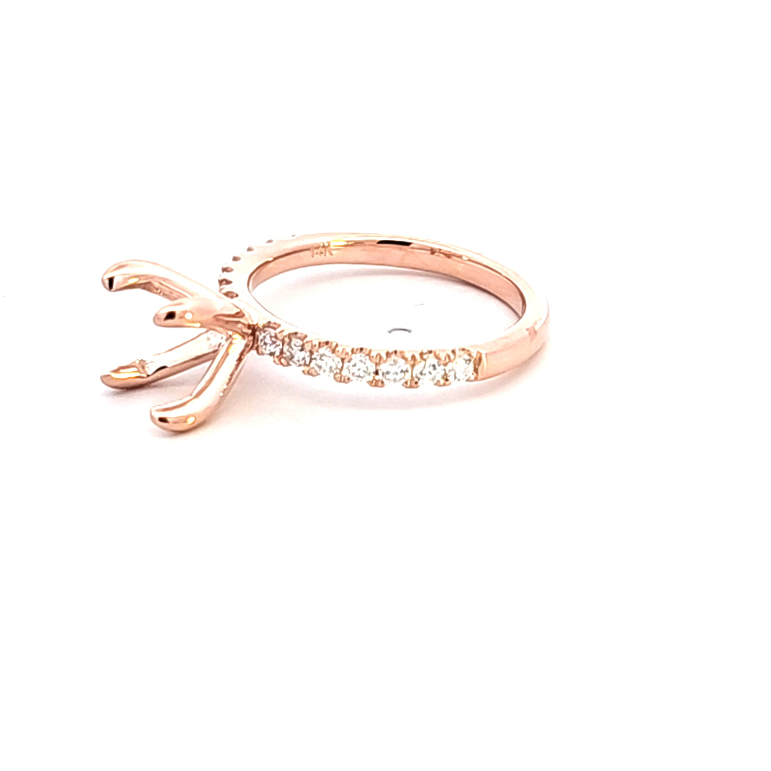14KR Diamond Semi Mount Engagement Ring