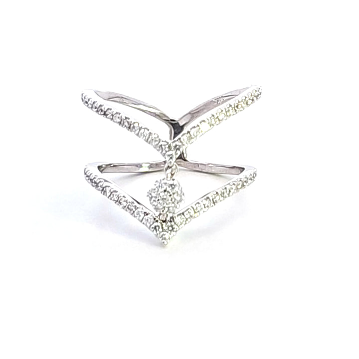 10KW Diamond Chevron Fashion Ring