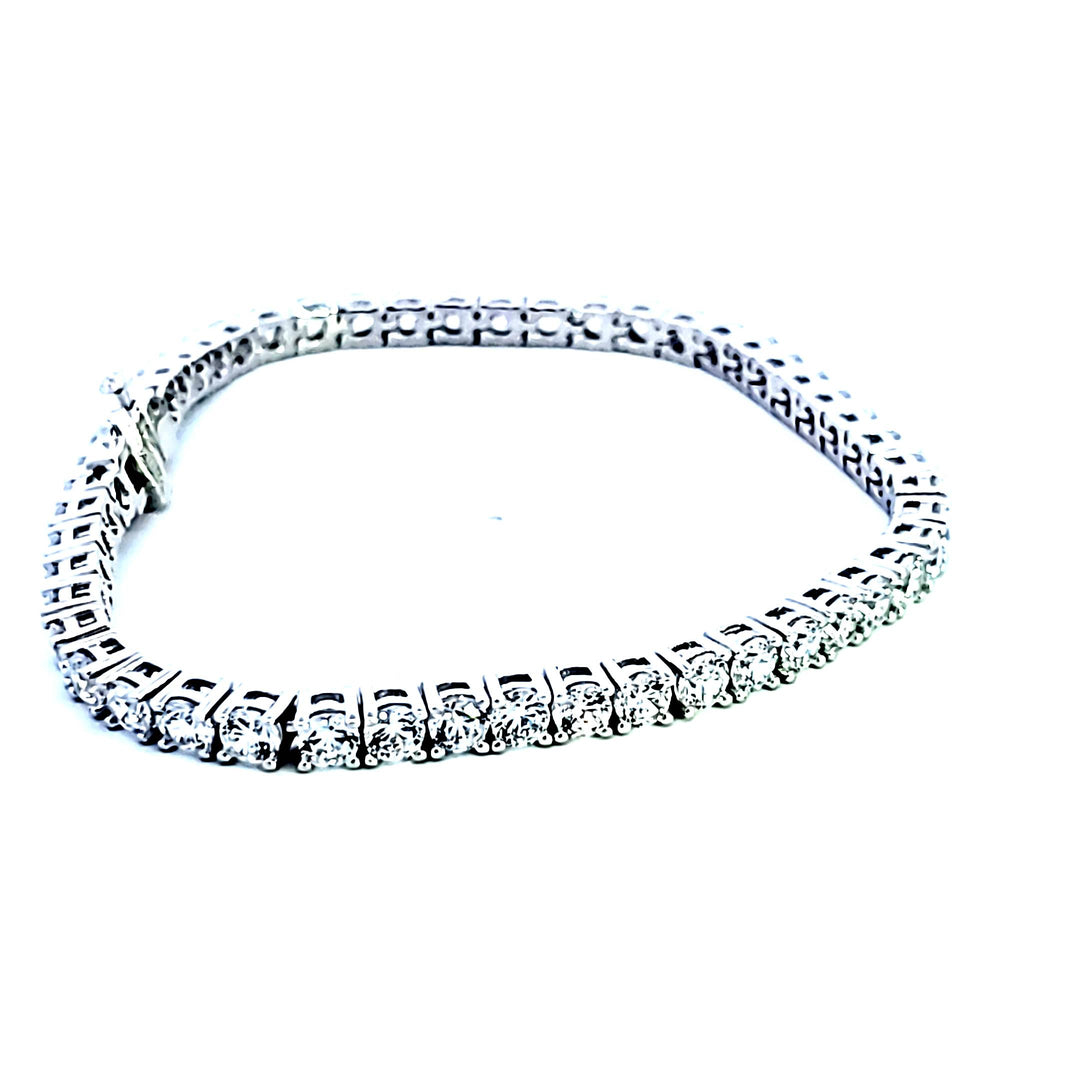 Sterling Silver and Platinum 8.50 ctw CZ Tennis Bracelet
