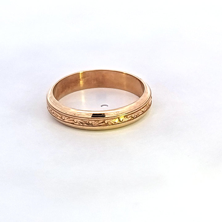 14KY Engraved Estate Band