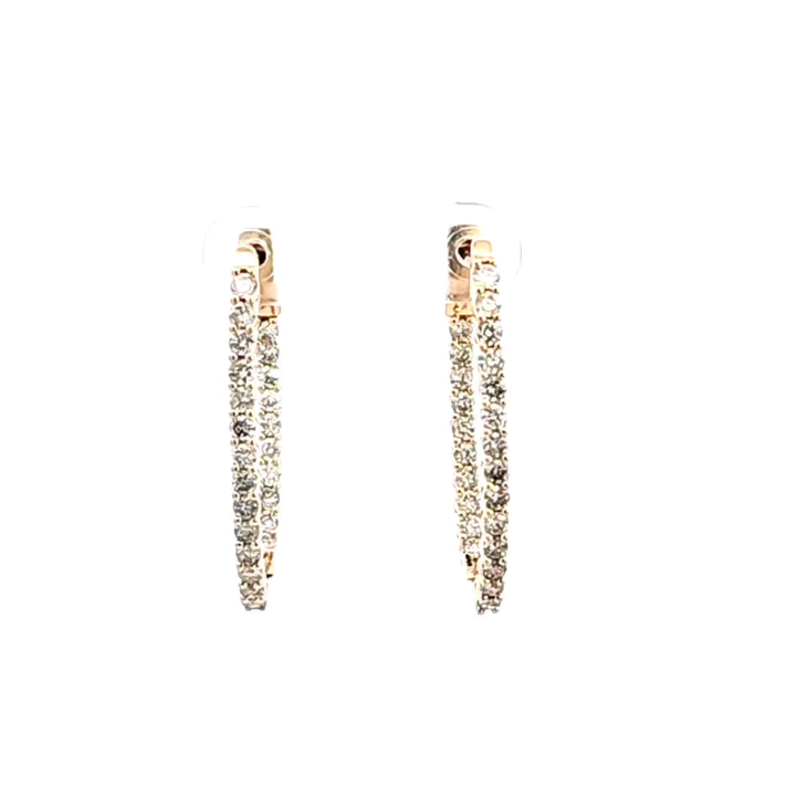 14KY Diamond Inside-Outside Hoop Earrings