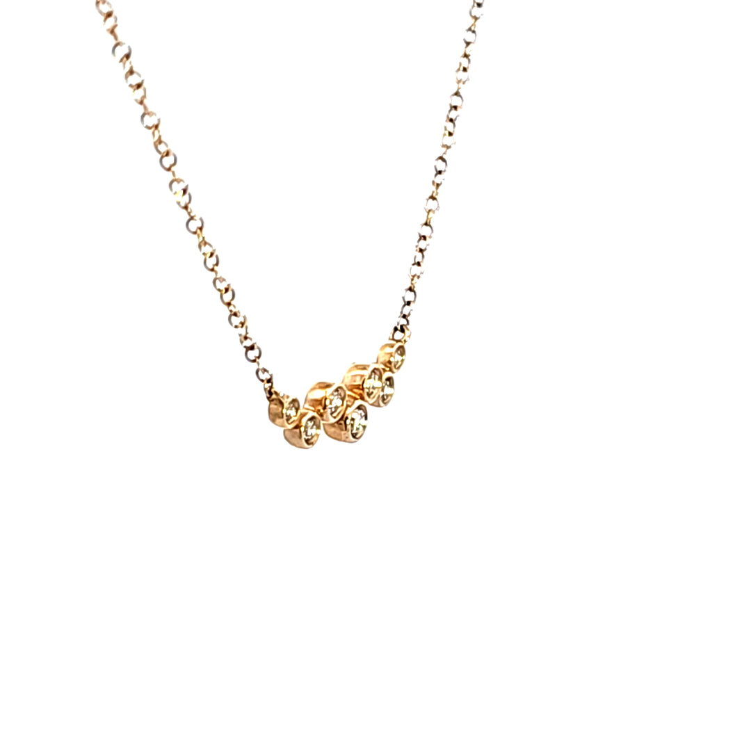 14KY Diamond Bubble Bar Necklace