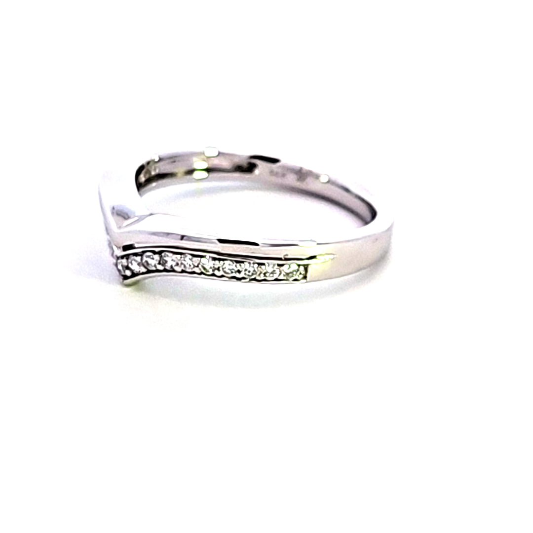 14KW Diamond Contour Wedding Band