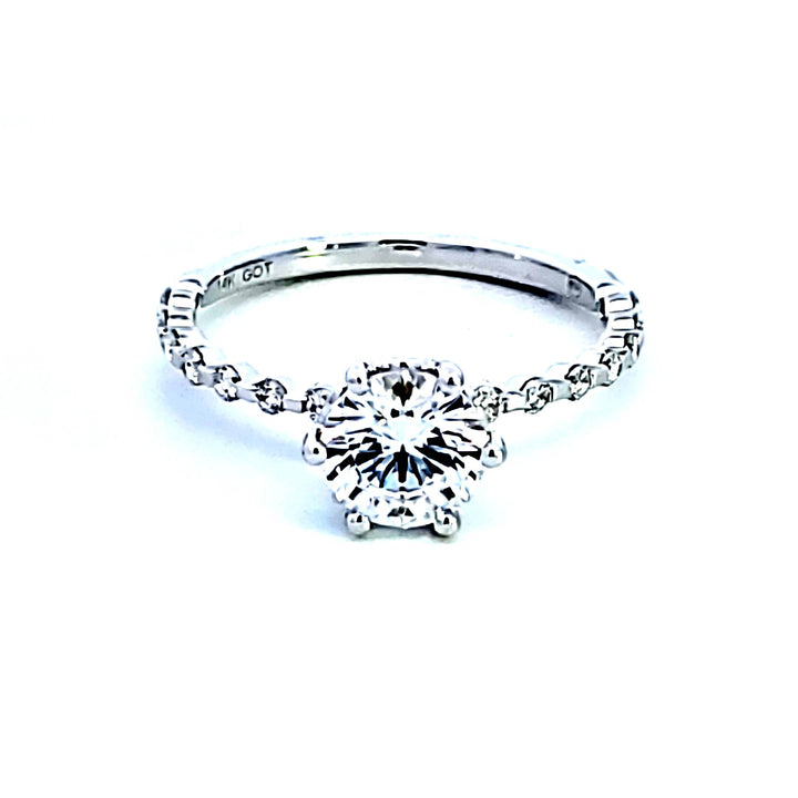 14KW Amor Diamond Semi Mount Engagement Ring