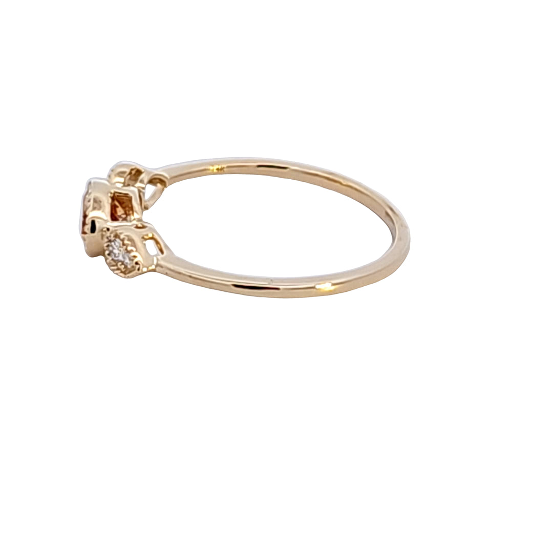 14KY Oval Citrine and Diamond Ring