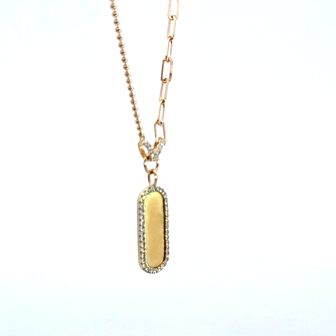 14KY Diamond Disc Necklace