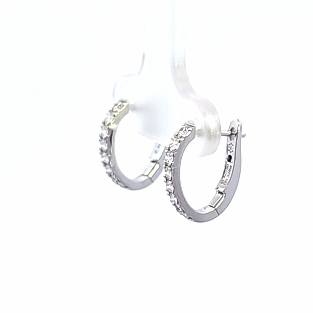 18KW Hearts On Fire Mini Hoop Earrings