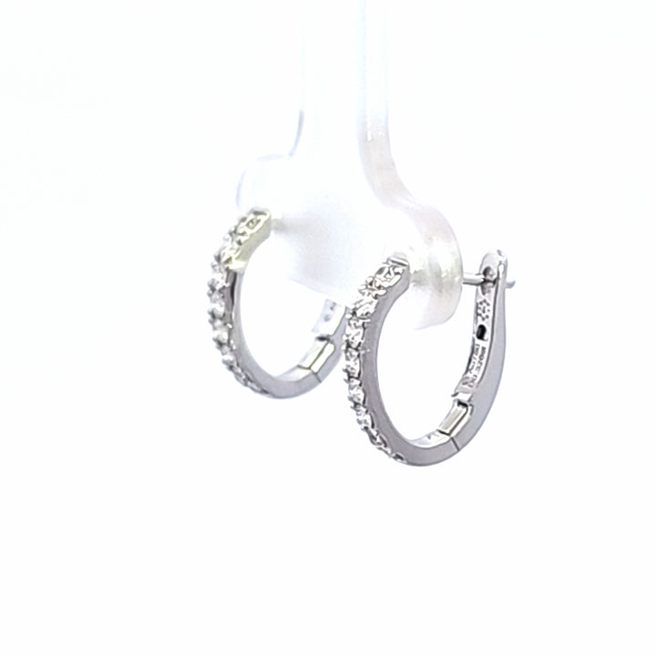 18KW Hearts On Fire Mini Hoop Earrings