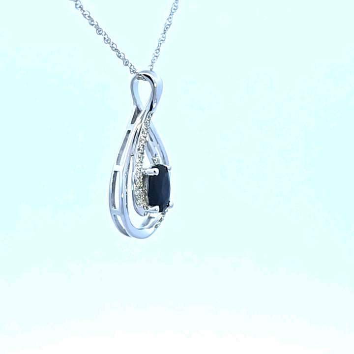 14KW Sapphire and Diamond Pendant