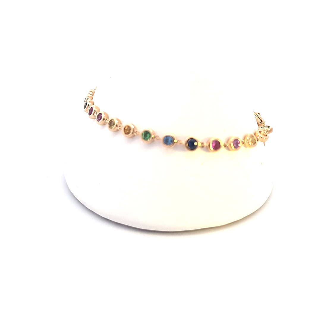 14KY Multi-Color Sapphire Bracelet