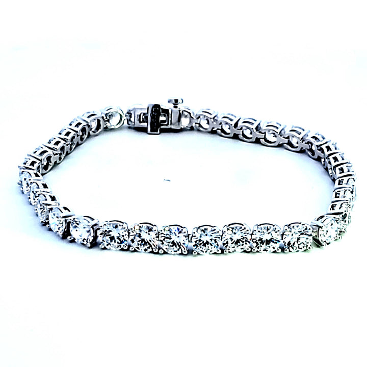 Sterling Silver and Platinum 16 ctw CZ Tennis Bracelet