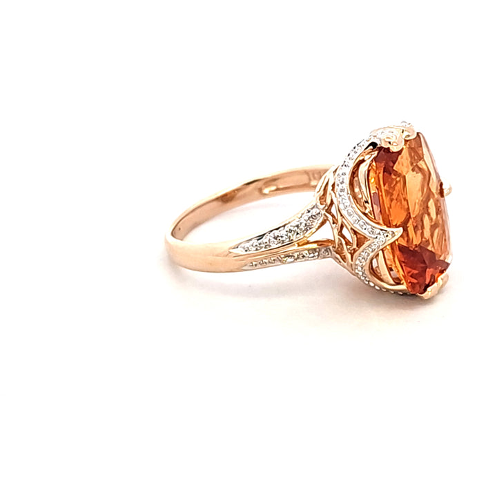 14KTT Rectangular Cushion Citrine Estate Ring