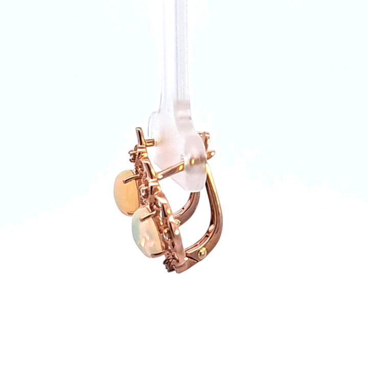 14KR Opal and Diamond Earrings