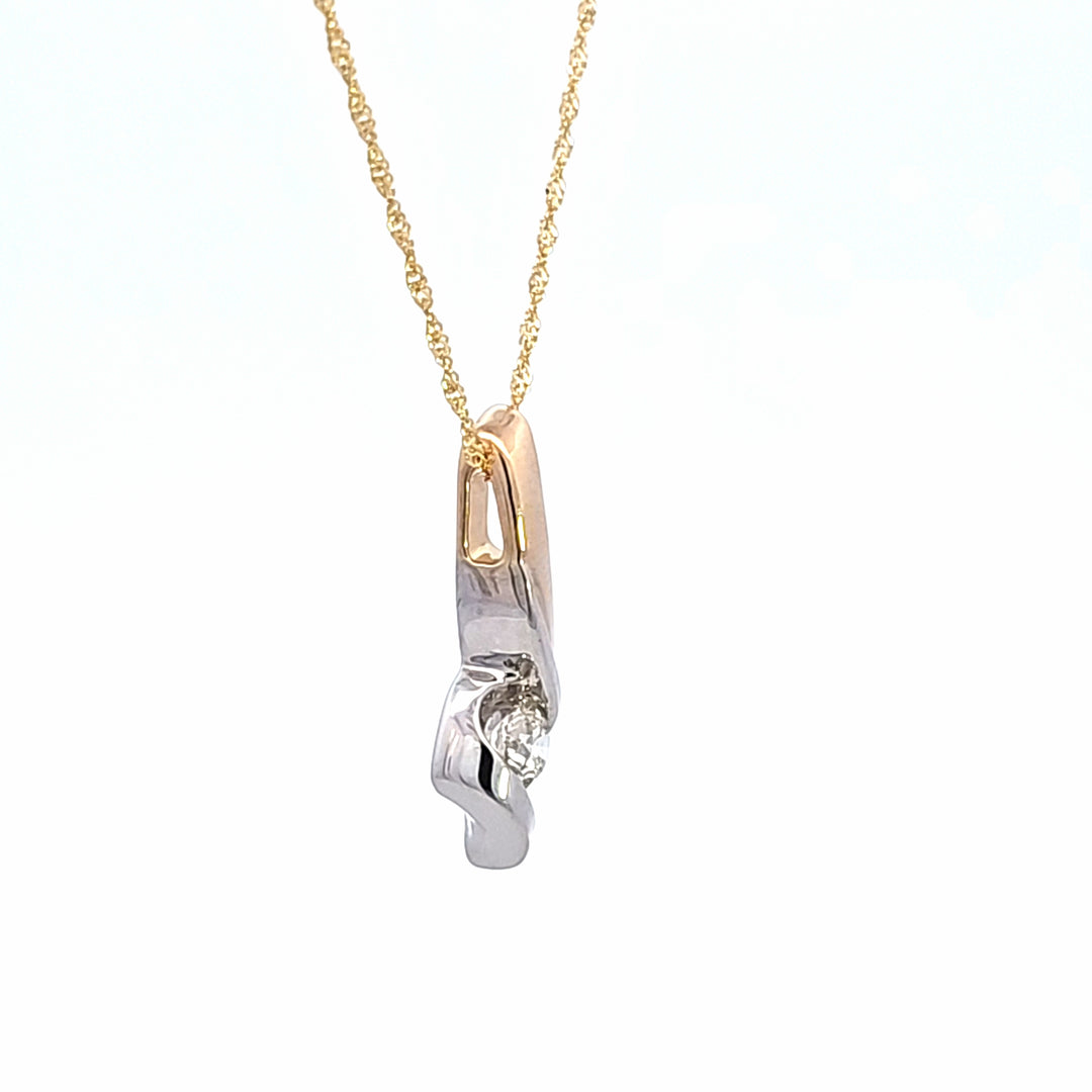 14KTT Diamond Pendant