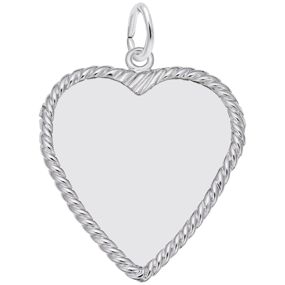 Sterling Silver Heart Disc Charm