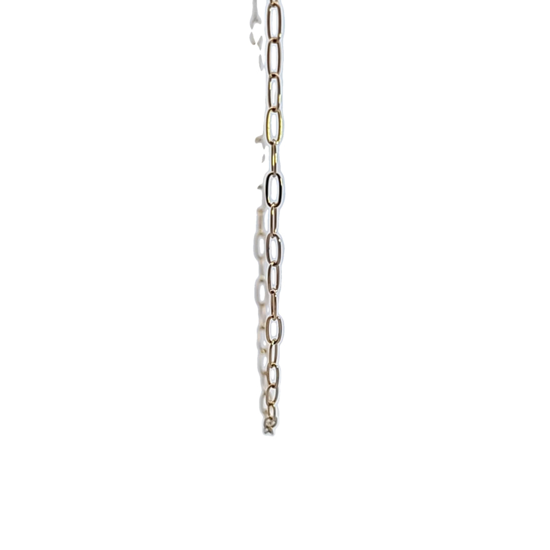 Sterling Silver and 18KY Gold Plated Paper Clip Chain
