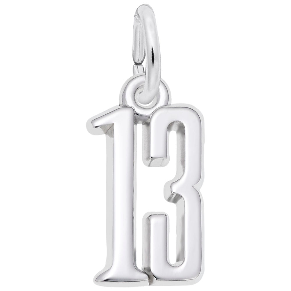 Sterling Silver Number 13 Charm