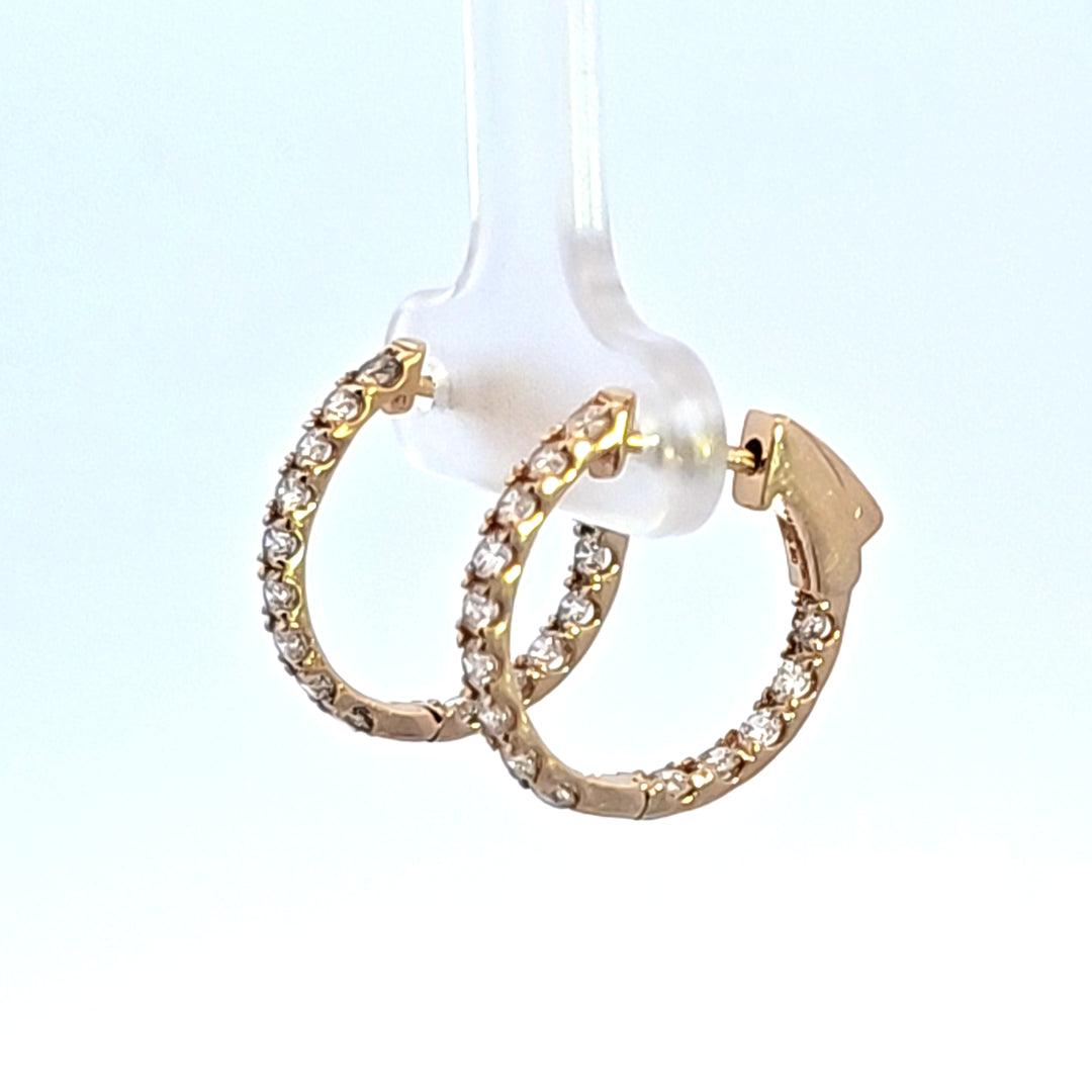 14KY Diamond Hoop Earrings