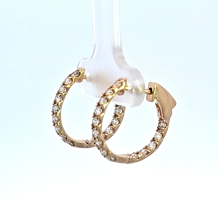 14KY Diamond Hoop Earrings