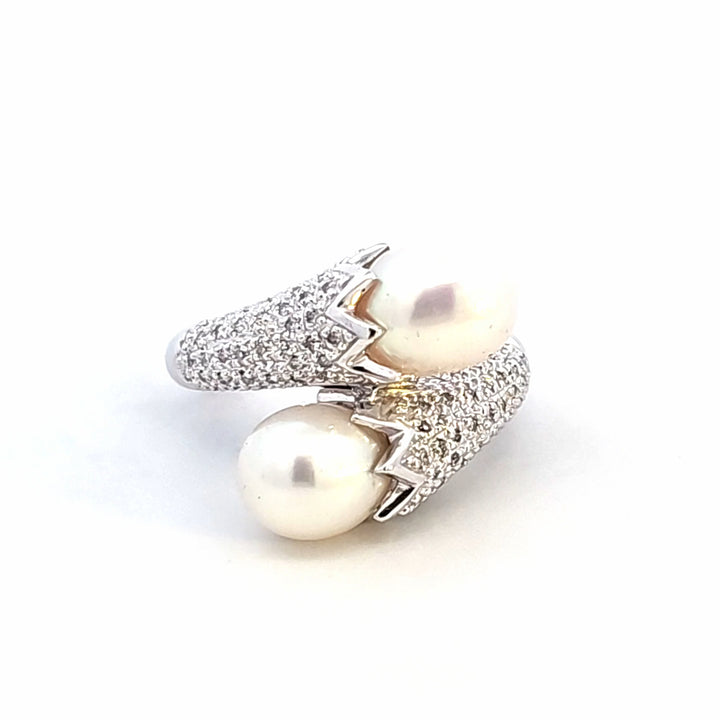 14KW Pearl and Diamond Estate Ring