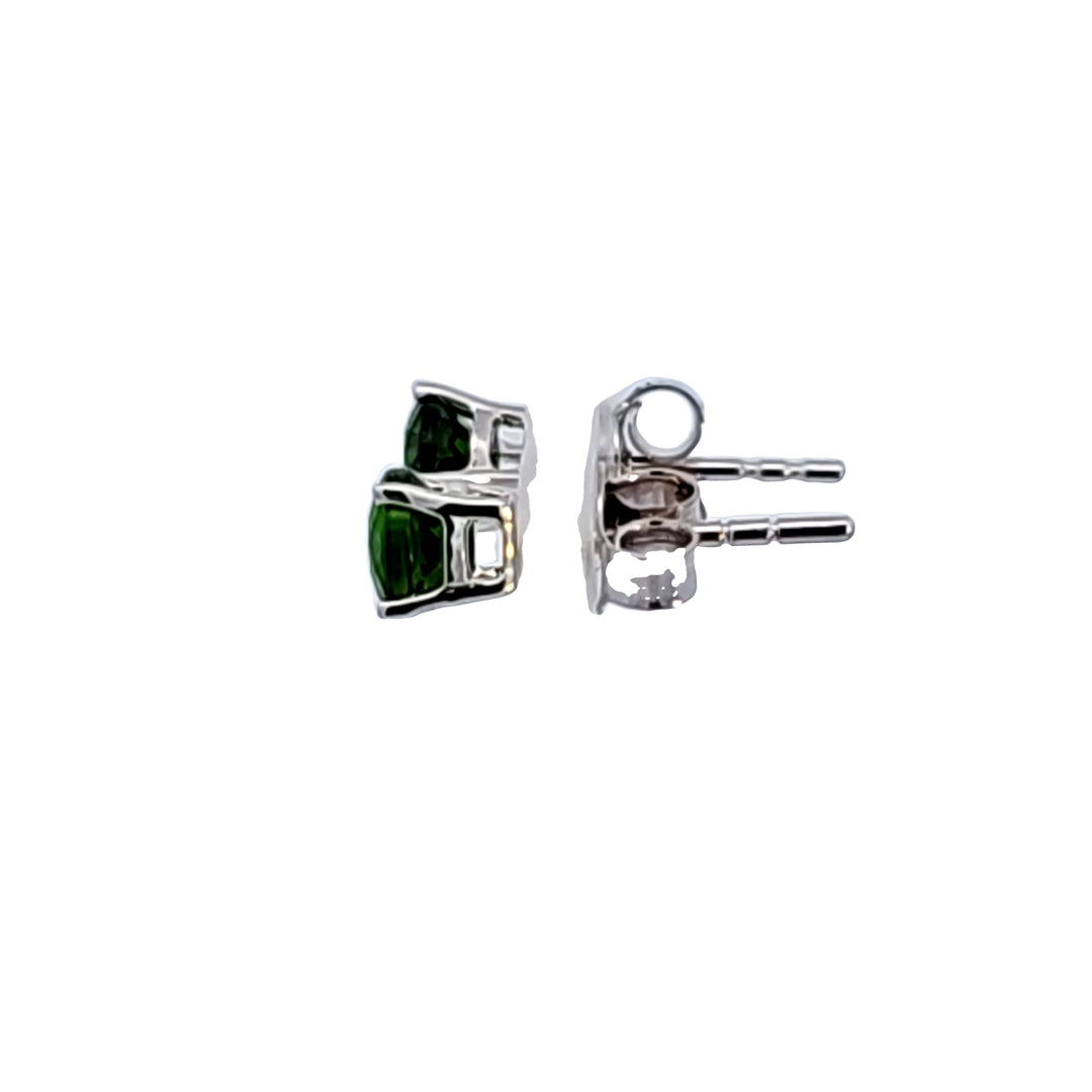14KW Russalite Chrome Diopside Stud Earrings