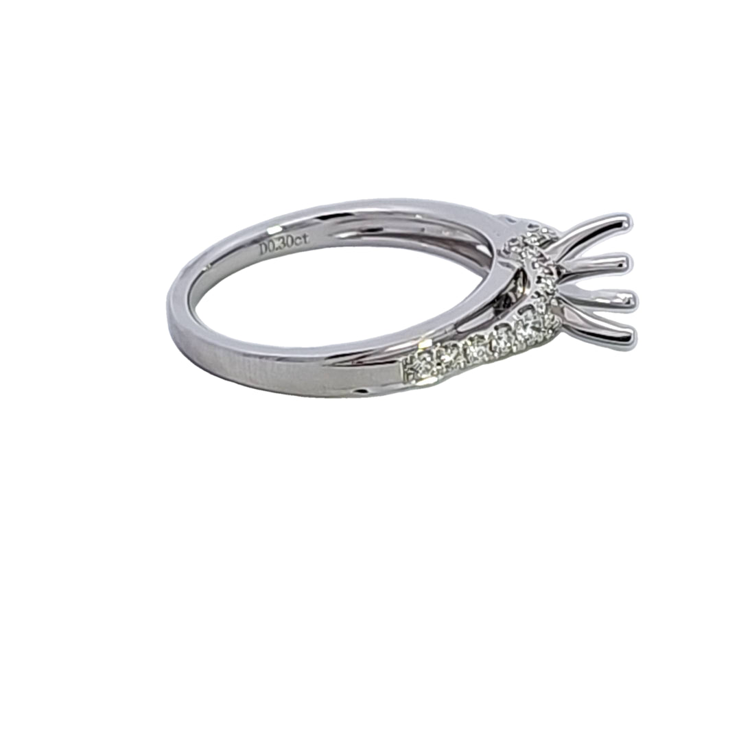 18KW Diamond Semi Mount Engagement Ring