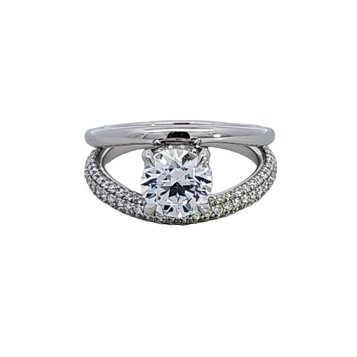 Platinum Diamond Semi Mount Engagement Ring