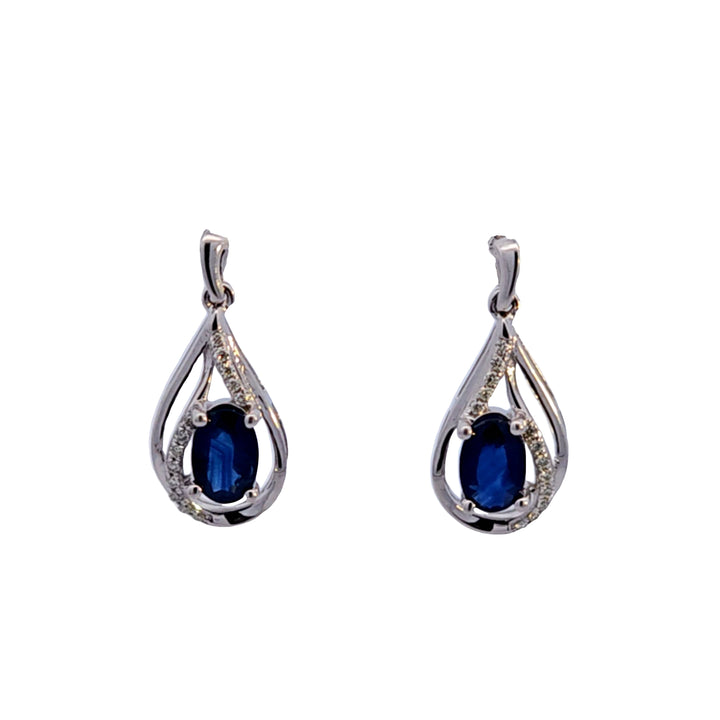 14KW Sapphire and Diamond Earrings