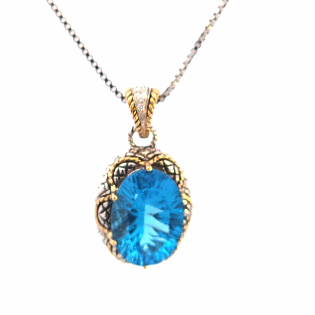 Sterling Silver and Blue Topaz A. Candela Estate Pendant