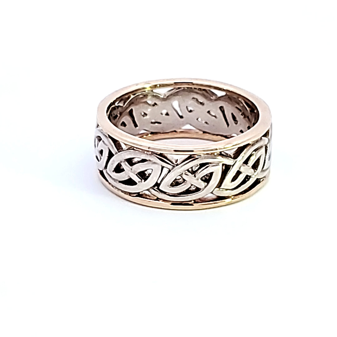 Sterling Silver and 10K Yellow Gold Celtic Ring