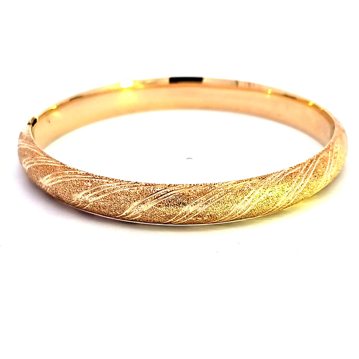 14KY Textured Bangle Estate Bracelet