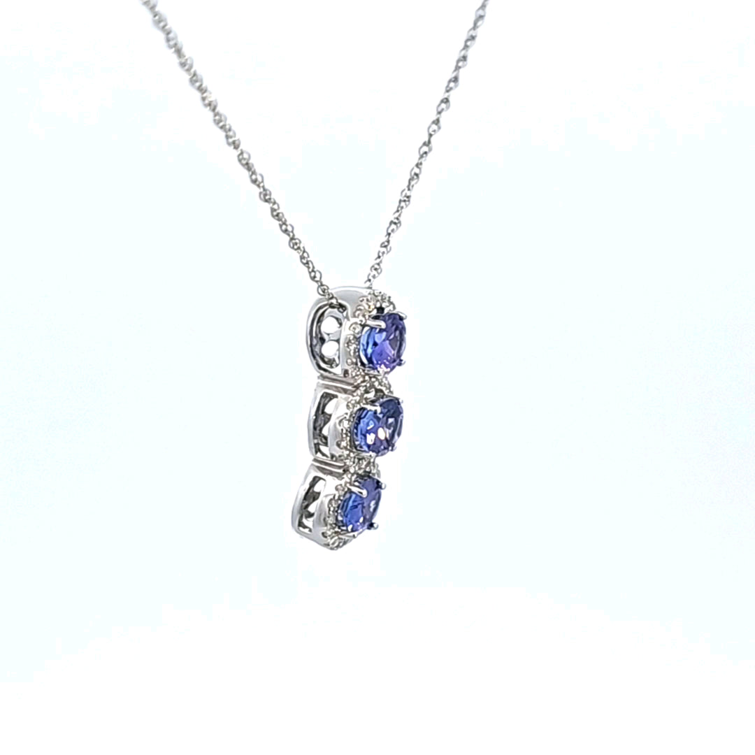 14KW Tanzanite and Diamond Pendant