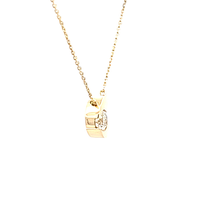 18KY Hearts On Fire Charmed Half Moon Diamond Necklace