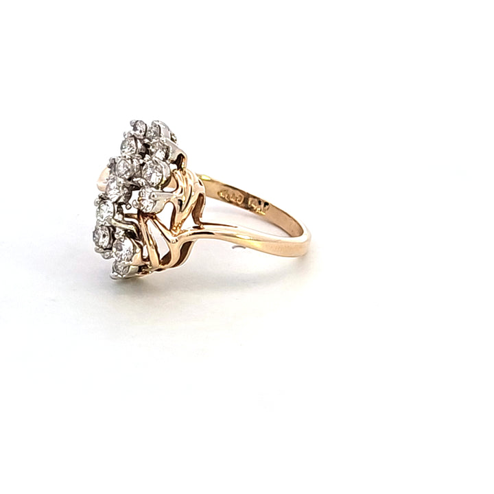 14KY Diamond Cluster Estate Ring