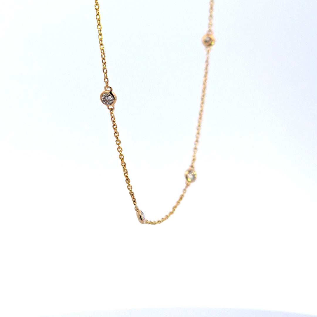 14KY Diamond Station Necklace