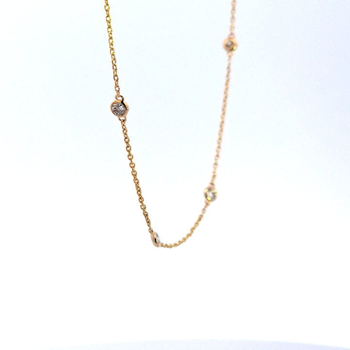 14KY Diamond Station Necklace
