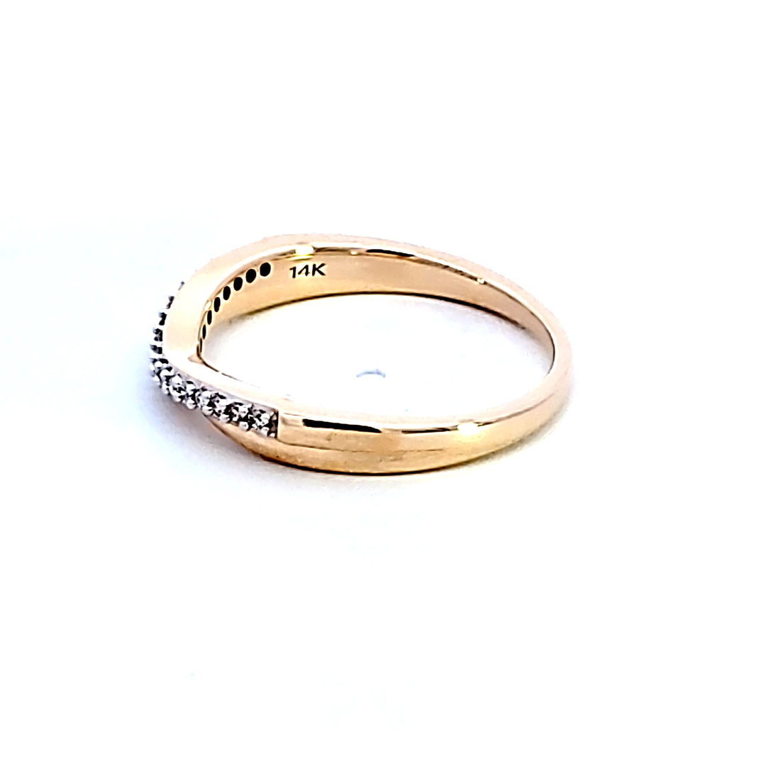 14KY Diamond Contour Wedding Band