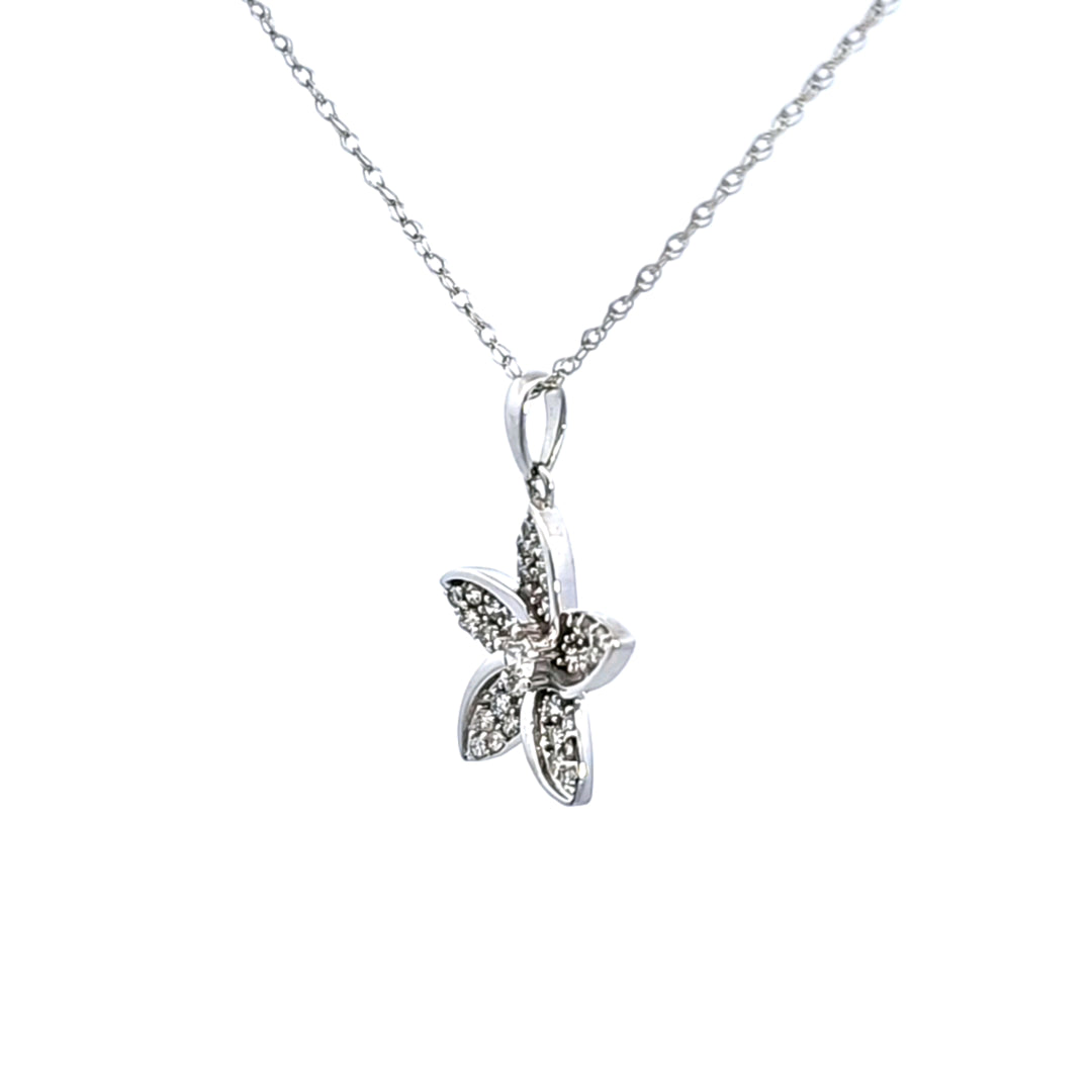 14KW Diamond Flower Pendant