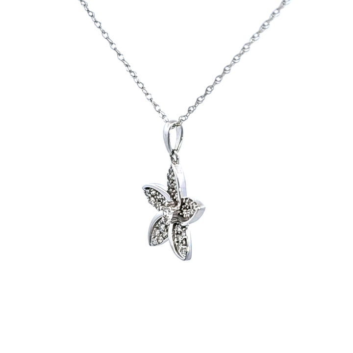14KW Diamond Flower Pendant