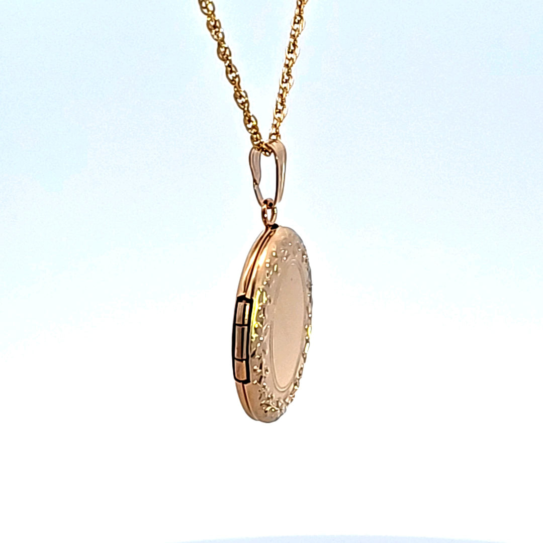 14KY Gold Filled Engraved Locket