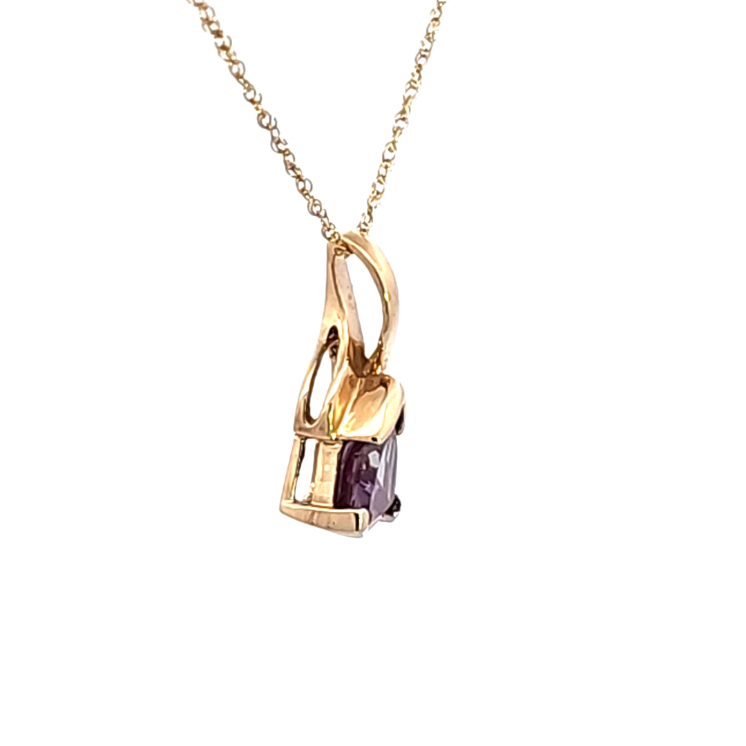 14KY Mystic Topaz and Diamond Pendant