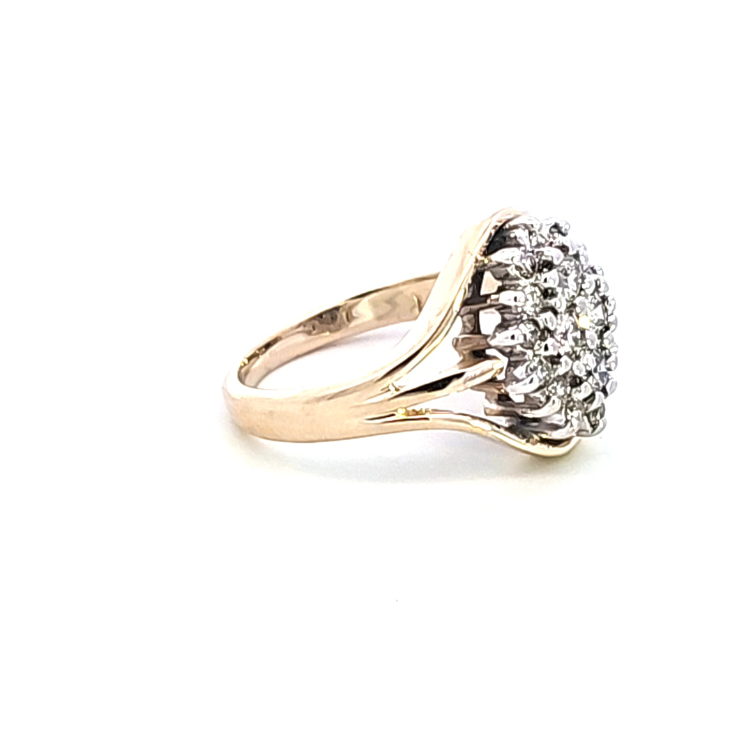 14KY Diamond Cluster Estate Ring