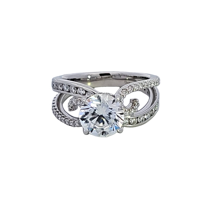 Platinum Diamond Semi Mount Engagement Ring