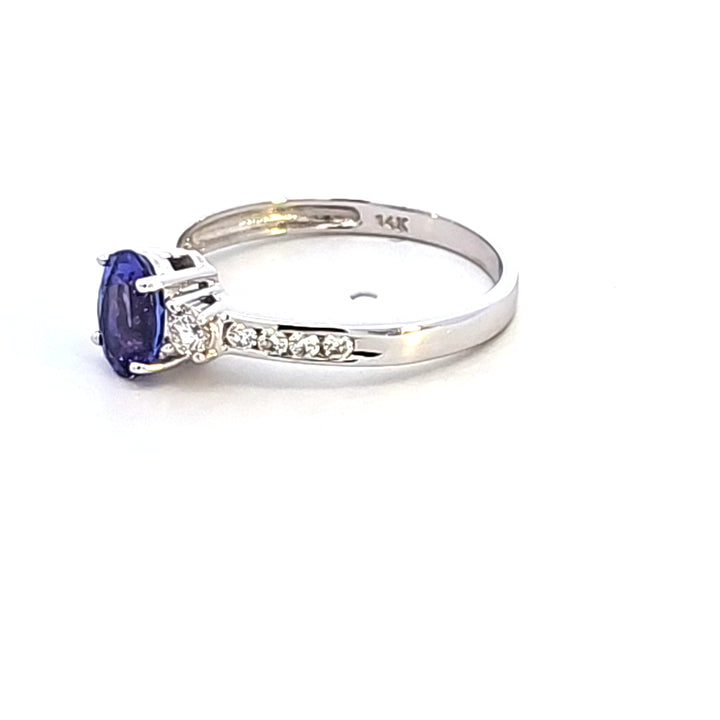 14KW Oval Tanzanite and Diamond Fashion Ring